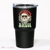 Merry Christmas Bruh Santa Sunglasses Retro Tumbler thumb 0