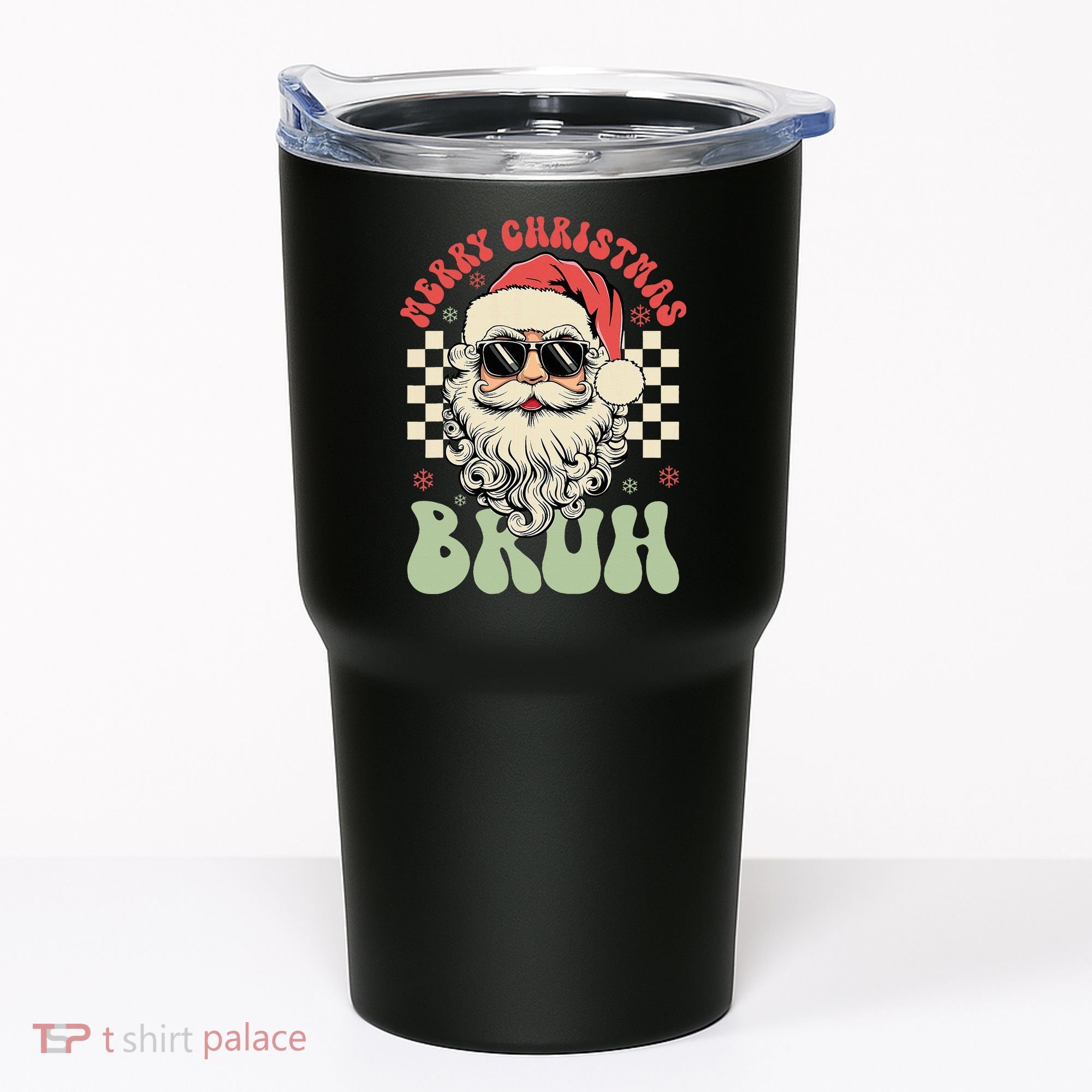 Merry Christmas Bruh Santa Sunglasses Retro Tumbler