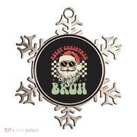 Merry Christmas Bruh Santa Sunglasses Retro Ornament thumb 0