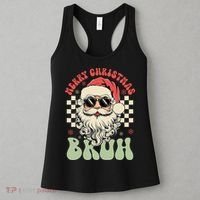 Merry Christmas Bruh Santa Sunglasses Retro Women's Tank Top thumb 3