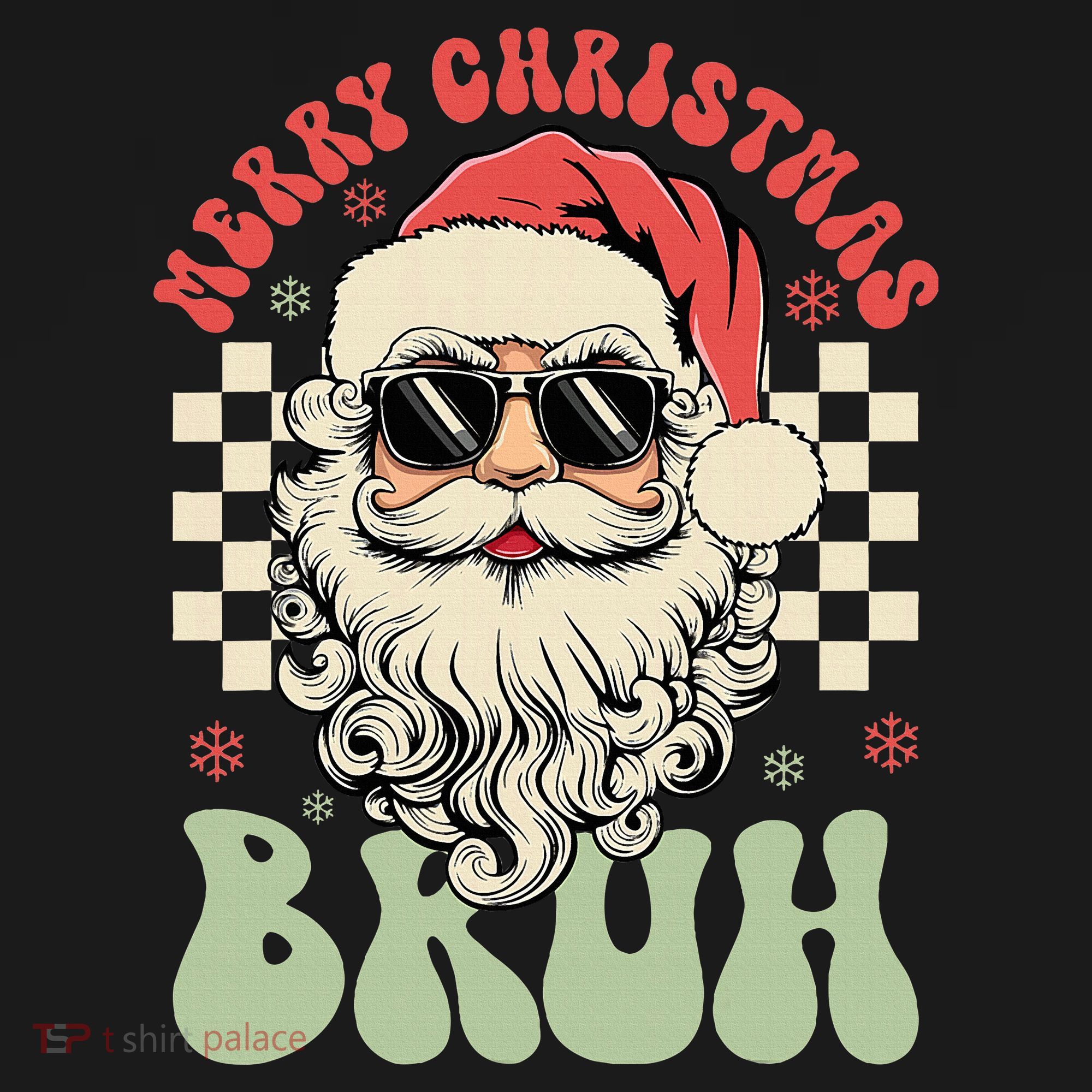 Merry Christmas Bruh Santa Sunglasses Retro Women's Tank Top
