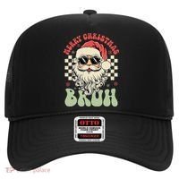 Merry Christmas Bruh Santa Sunglasses Retro Hat thumb 0