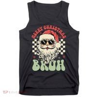 Merry Christmas Bruh Santa Sunglasses Retro Tank Top thumb 0