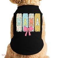 Mama Coquette Bow Groovy Floral Mothers Day Mama Doggie Tank thumb 0