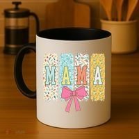 Mama Coquette Bow Groovy Floral Mothers Day Mama Coffee Mug thumb 4