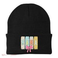 Mama Coquette Bow Groovy Floral Mothers Day Mama Beanie thumb 0