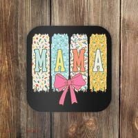 Mama Coquette Bow Groovy Floral Mothers Day Mama Coaster thumb 0