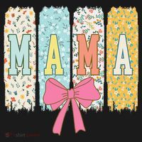 Mama Coquette Bow Groovy Floral Mothers Day Mama Women's Hoodie thumb 2