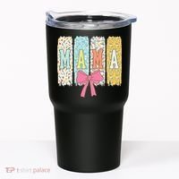 Mama Coquette Bow Groovy Floral Mothers Day Mama Tumbler thumb 0