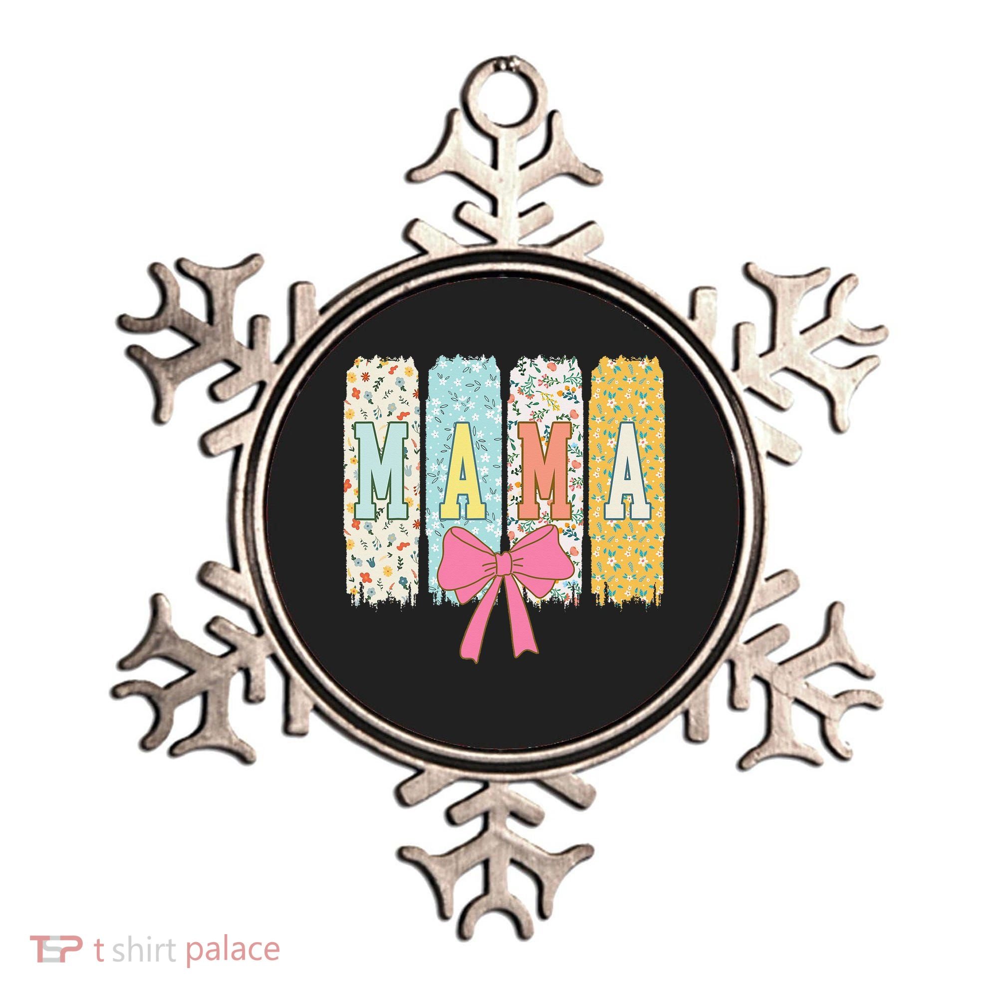 Mama Coquette Bow Groovy Floral Mothers Day Mama Ornament