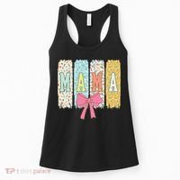 Mama Coquette Bow Groovy Floral Mothers Day Mama Women's Tank Top thumb 0