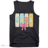 Mama Coquette Bow Groovy Floral Mothers Day Mama Tank Top thumb 0