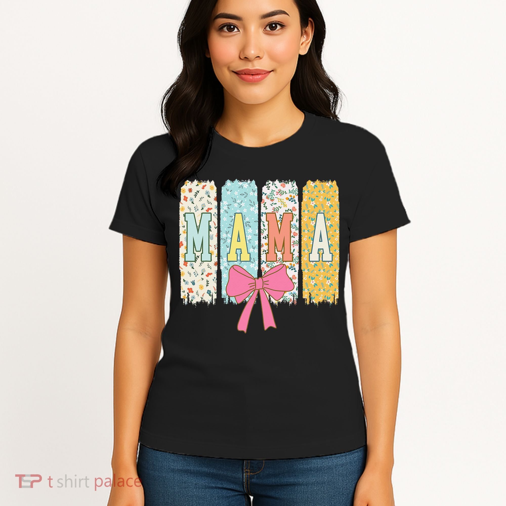 Mama Coquette Bow Groovy Floral Mothers Day Mama Women's T-Shirt