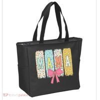 Mama Coquette Bow Groovy Floral Mothers Day Mama Tote Bag thumb 2