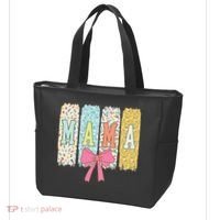 Mama Coquette Bow Groovy Floral Mothers Day Mama Tote Bag thumb 3