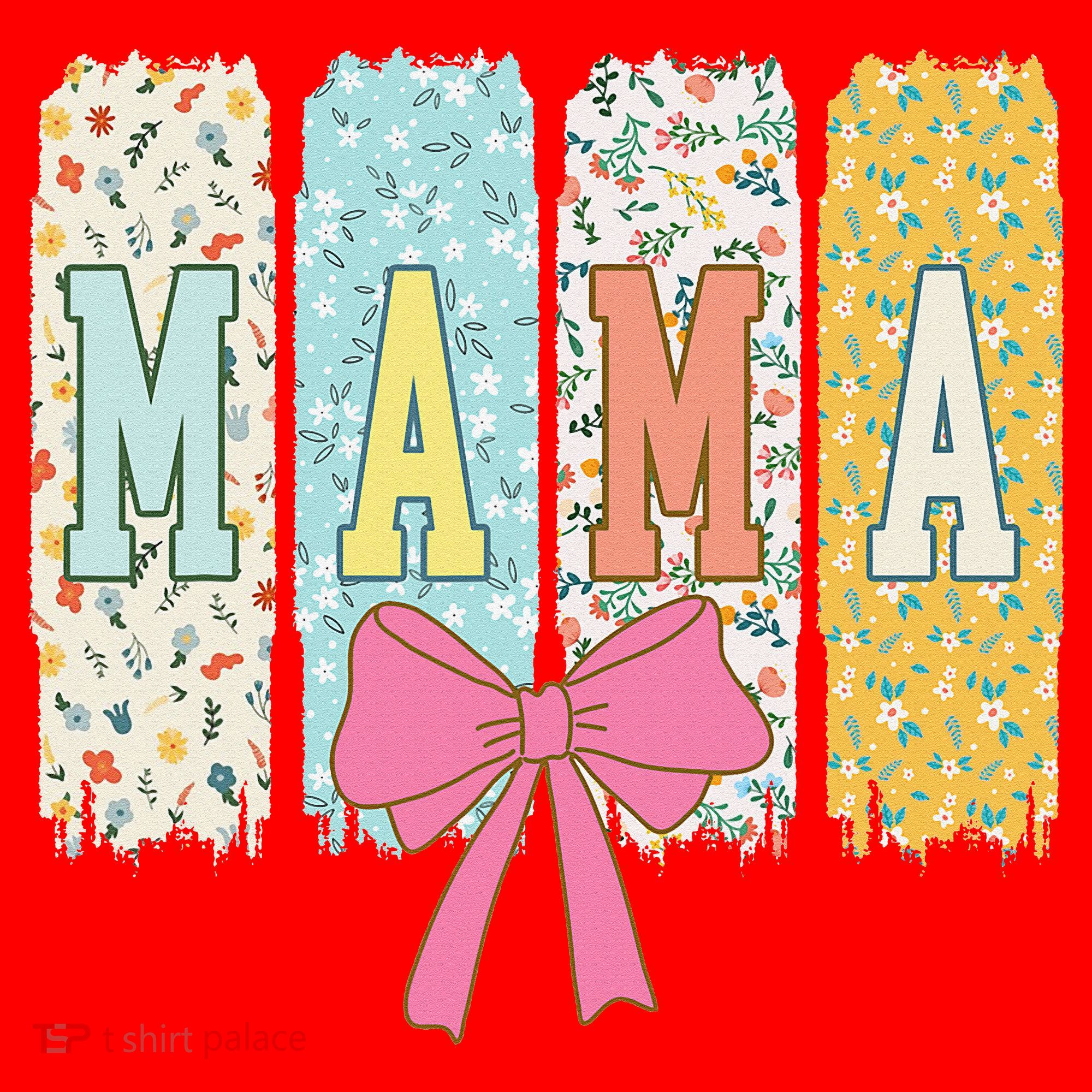 Mama Coquette Bow Groovy Floral Mothers Day Mama Santa Hat