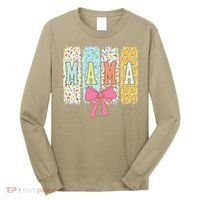 Mama Coquette Bow Groovy Floral Mothers Day Mama Long Sleeve Shirt thumb 0