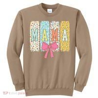 Mama Coquette Bow Groovy Floral Mothers Day Mama Sweatshirt thumb 0
