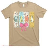 Mama Coquette Bow Groovy Floral Mothers Day Mama T-Shirt thumb 0