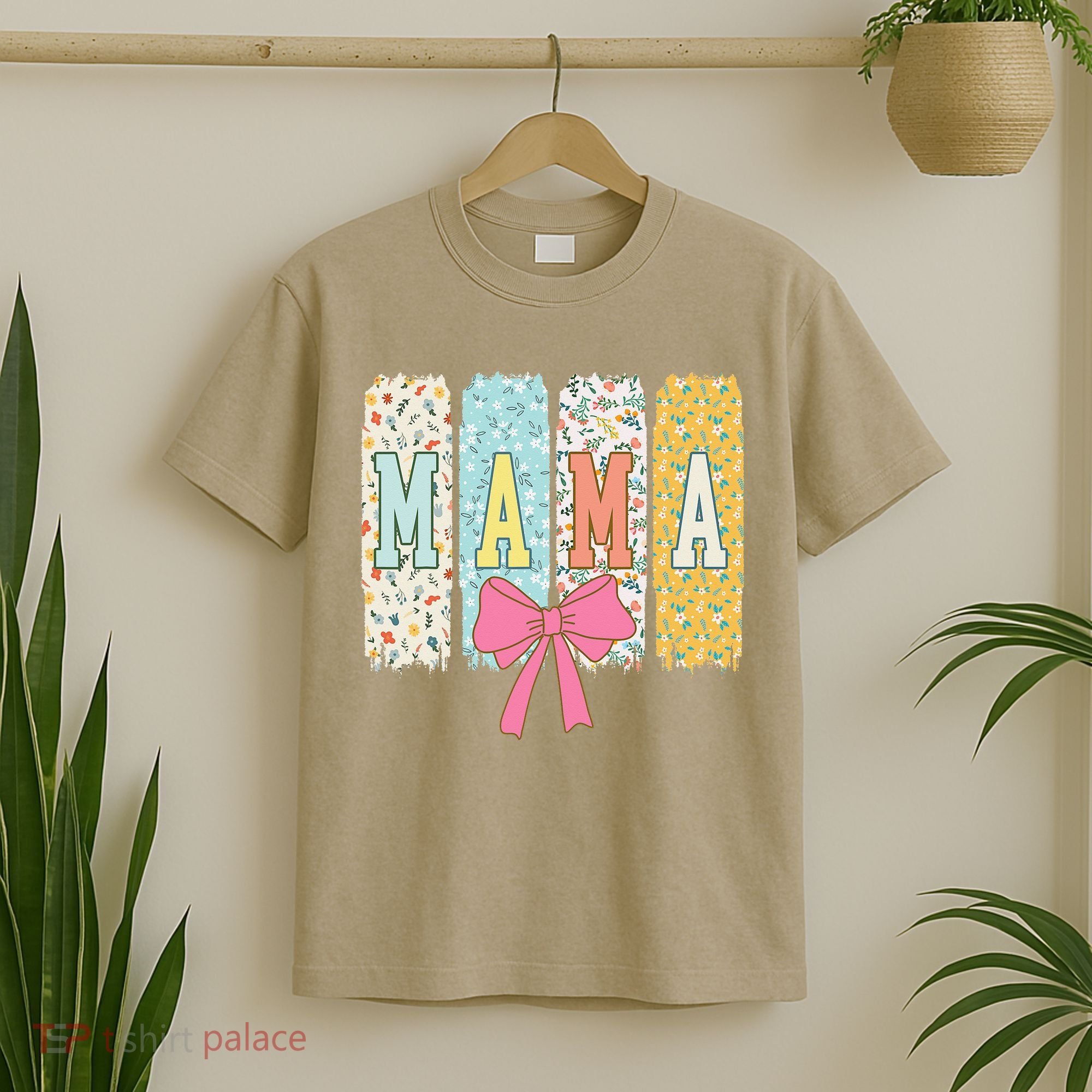 Mama Coquette Bow Groovy Floral Mothers Day Mama T-Shirt