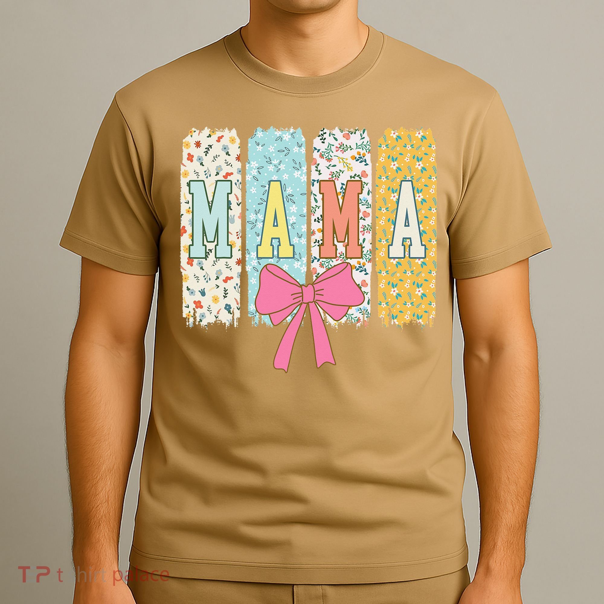 Mama Coquette Bow Groovy Floral Mothers Day Mama T-Shirt