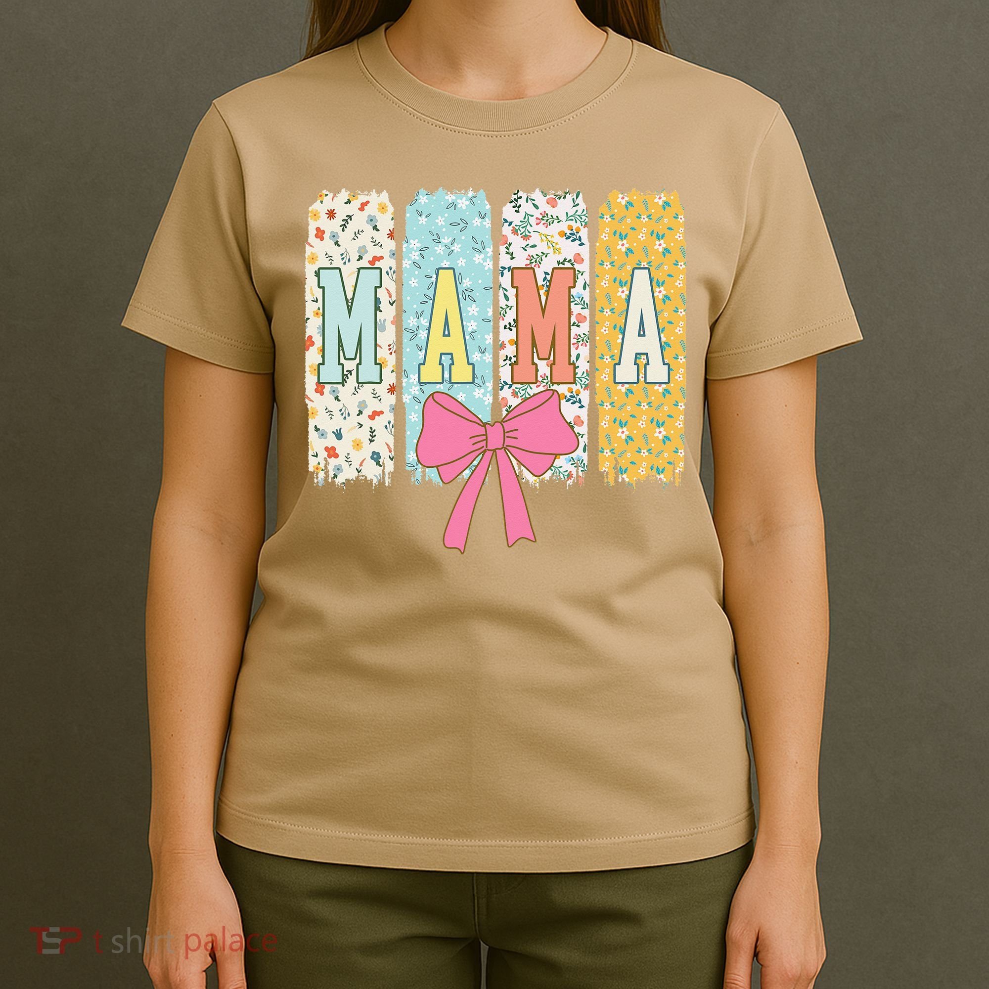 Mama Coquette Bow Groovy Floral Mothers Day Mama T-Shirt