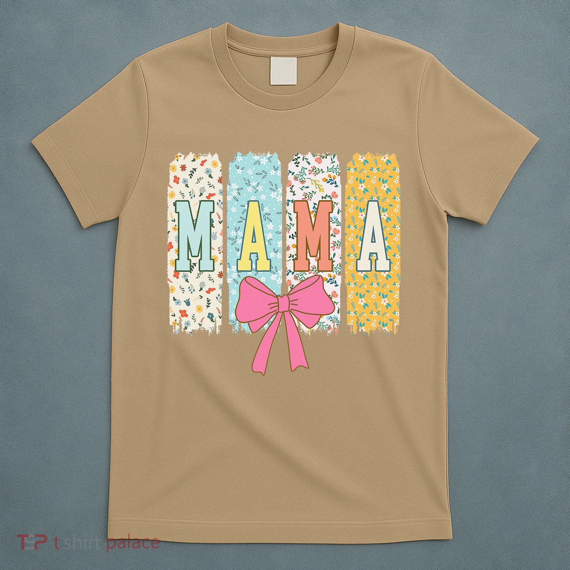 Mama Coquette Bow Groovy Floral Mothers Day Mama T-Shirt