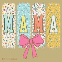 Mama Coquette Bow Groovy Floral Mothers Day Mama T-Shirt thumb 7