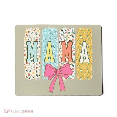 Mama Coquette Bow Groovy Floral Mothers Day Mama Mousepad