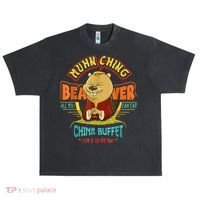 Muhn Ching Beaver All You Can Eat China Buffet Chow Urban Oversized Heavyweight T-Shirt thumb 0