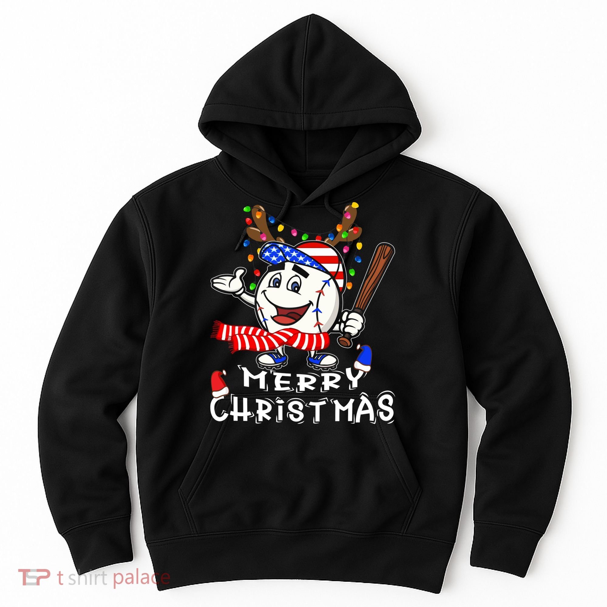 Merry Christmas Baseball For Boys Tollder Ball Santa Pajama Hoodie