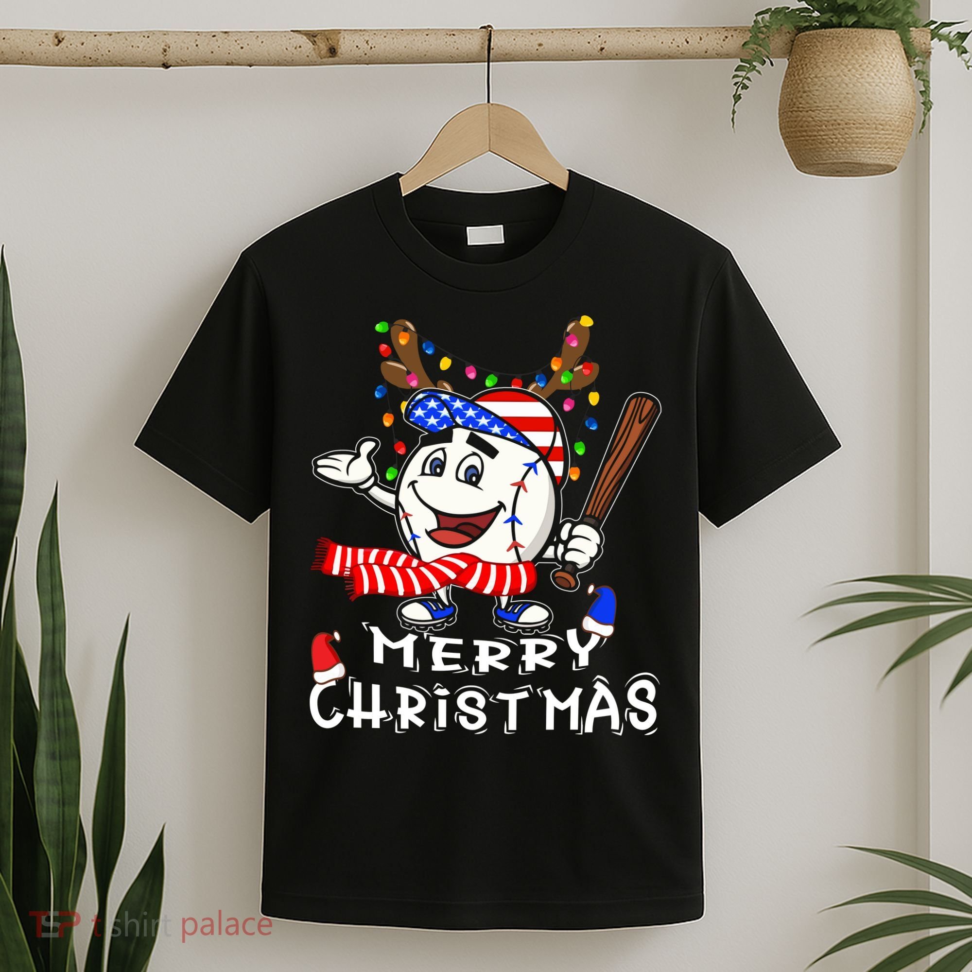 Merry Christmas Baseball For Boys Tollder Ball Santa Pajama T-Shirt