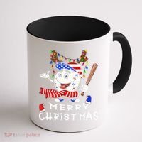 Merry Christmas Baseball For Boys Tollder Ball Santa Pajama Coffee Mug thumb 1