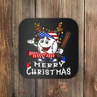 Merry Christmas Baseball For Boys Tollder Ball Santa Pajama Coaster thumb 0