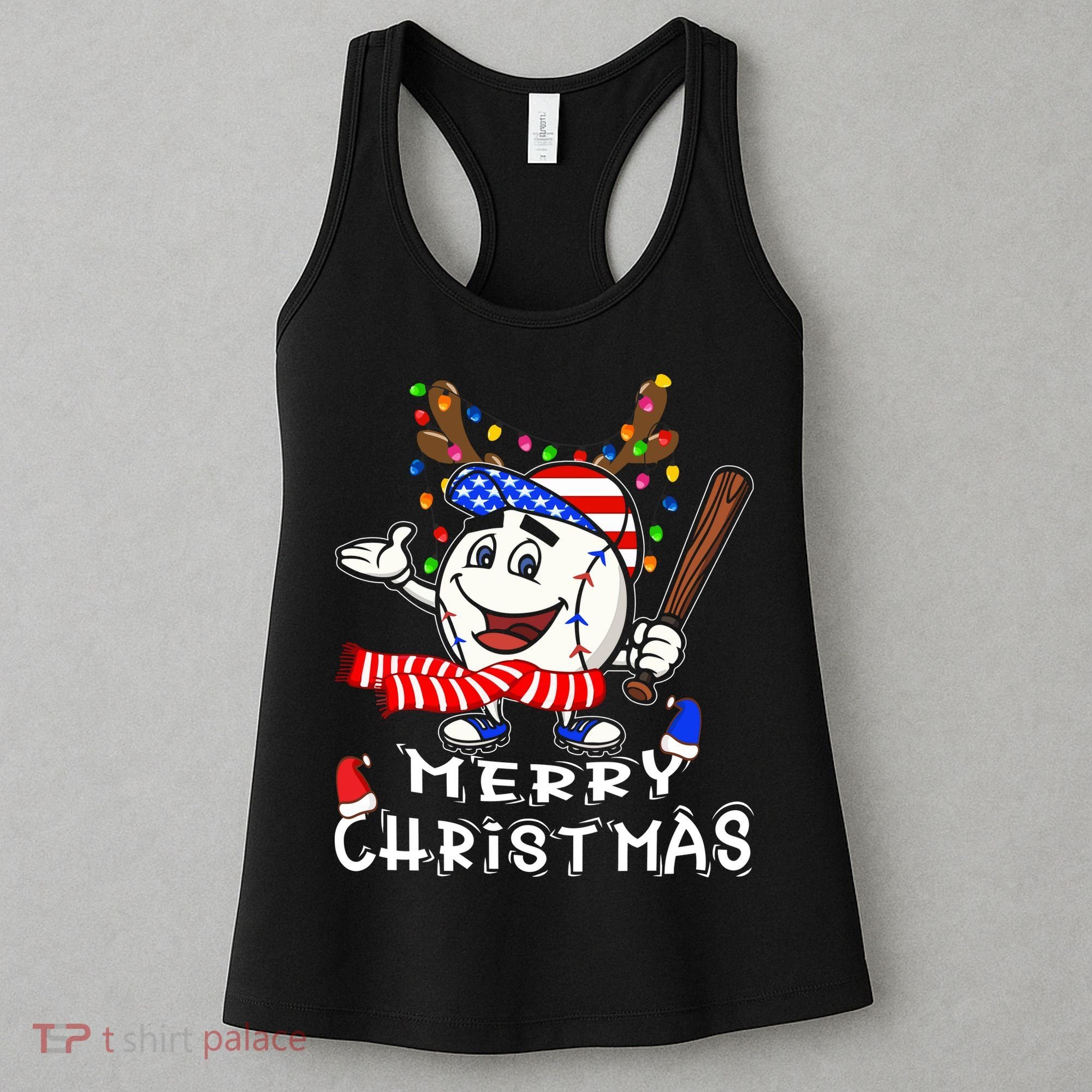 Merry Christmas Baseball For Boys Tollder Ball Santa Pajama Women's Tank Top