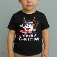 Merry Christmas Baseball For Boys Tollder Ball Santa Pajama Toddler T-Shirt thumb 2