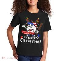 Merry Christmas Baseball For Boys Tollder Ball Santa Pajama Kids T-Shirt thumb 2