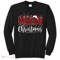 Merry Christmas Buffalo Plaid Red Santa Family Matching Xmas Sweatshirt thumb 0