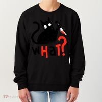 Murder Cat Bloody Knife What? Funny Humor Cats Women's Sweatshirt thumb 0
