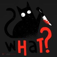 Murder Cat Bloody Knife What? Funny Humor Cats Coaster thumb 2