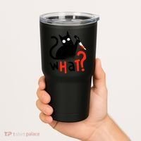 Murder Cat Bloody Knife What? Funny Humor Cats Tumbler thumb 2