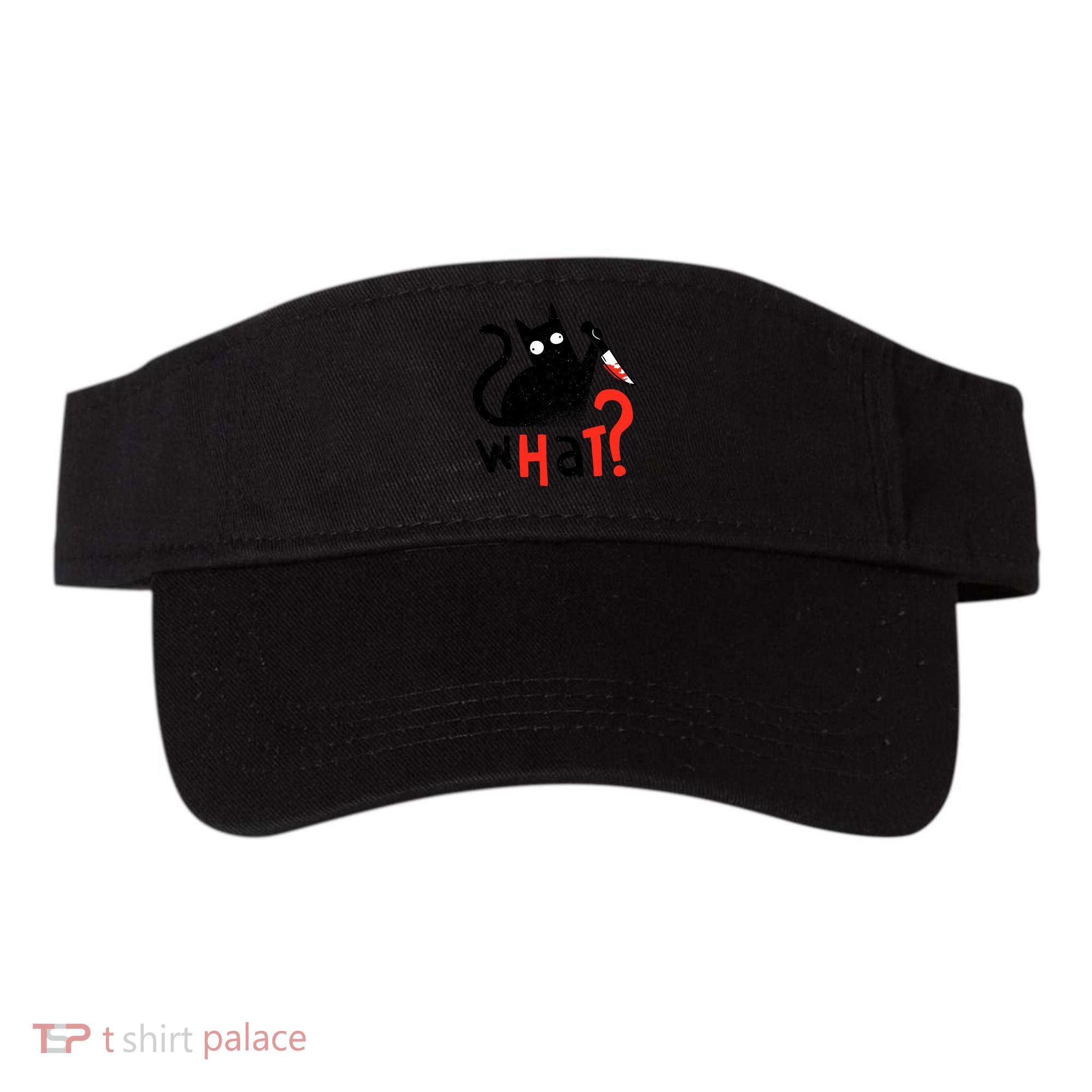 Murder Cat Bloody Knife What? Funny Humor Cats Visor