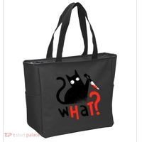Murder Cat Bloody Knife What? Funny Humor Cats Tote Bag thumb 2