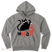 Murder Cat Bloody Knife What? Funny Humor Cats Hoodie thumb 0