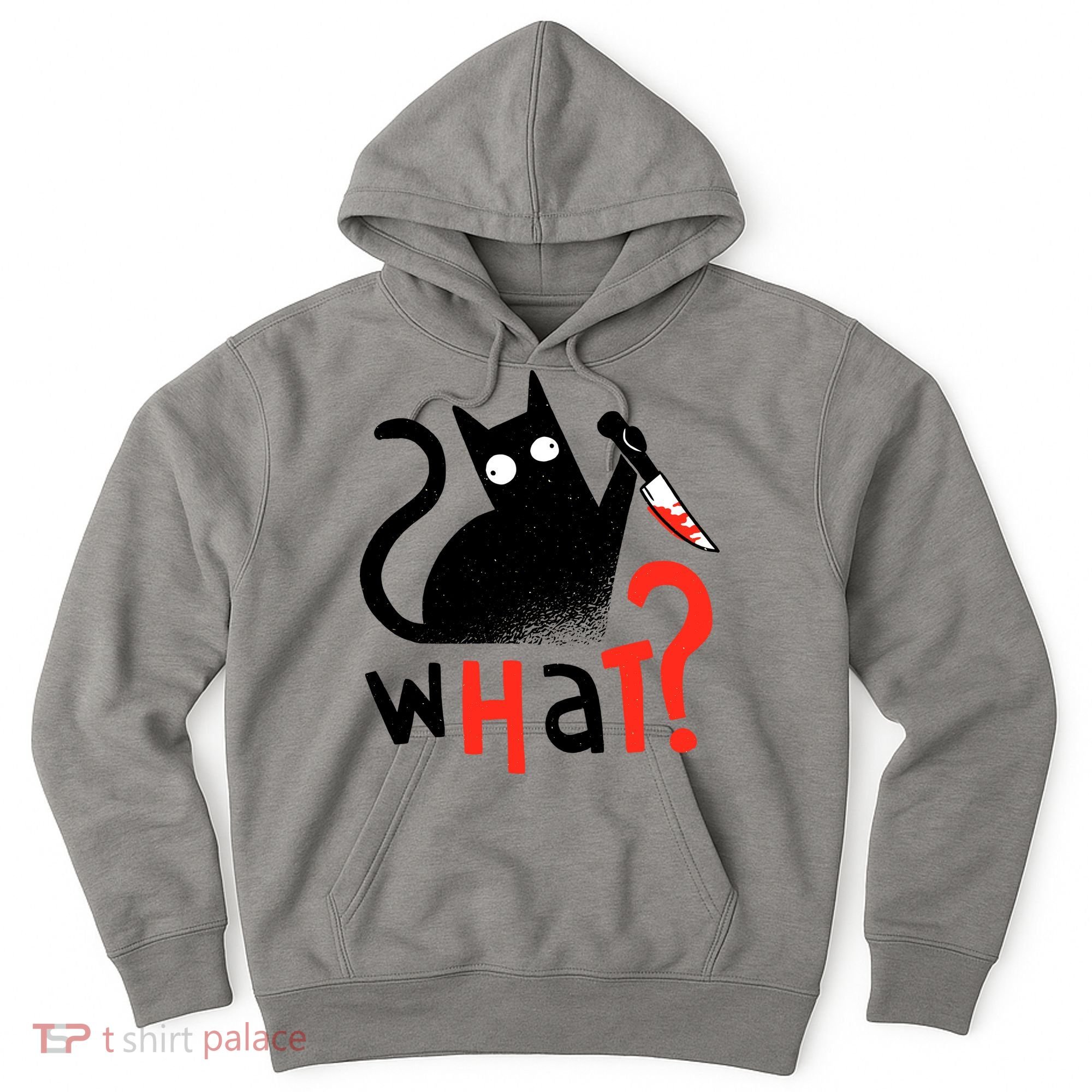 Murder Cat Bloody Knife What? Funny Humor Cats Hoodie
