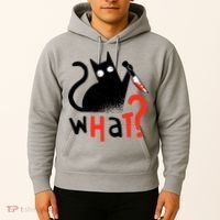 Murder Cat Bloody Knife What? Funny Humor Cats Hoodie thumb 2