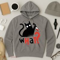 Murder Cat Bloody Knife What? Funny Humor Cats Hoodie thumb 3