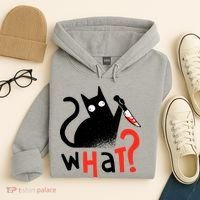 Murder Cat Bloody Knife What? Funny Humor Cats Hoodie thumb 4