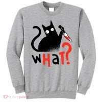 Murder Cat Bloody Knife What? Funny Humor Cats Sweatshirt thumb 0