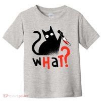 Murder Cat Bloody Knife What? Funny Humor Cats Toddler T-Shirt thumb 0